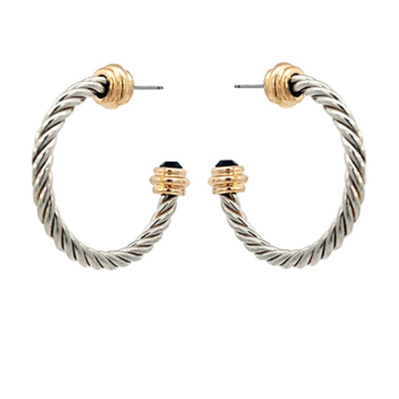 Edge Ball Accent Twisted Metal Hoops - Picture 2 of 2